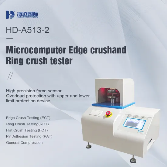 Microcomputer Automatic Paper Ring Crush Pressure Lab Testing Machine 